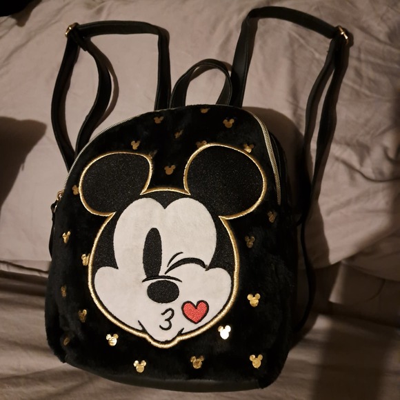 DARLING!!!  Disney Mickey Mouse Mini Velvet Mini BackPack-Purse - Picture 1 of 10